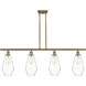 Ballston Cindyrella LED 48 inch Brushed Brass Island Light Ceiling Light in Clear Glass