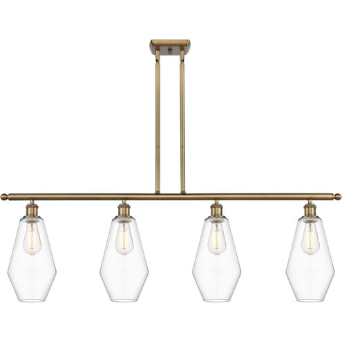 Ballston Cindyrella LED 48 inch Brushed Brass Island Light Ceiling Light in Clear Glass