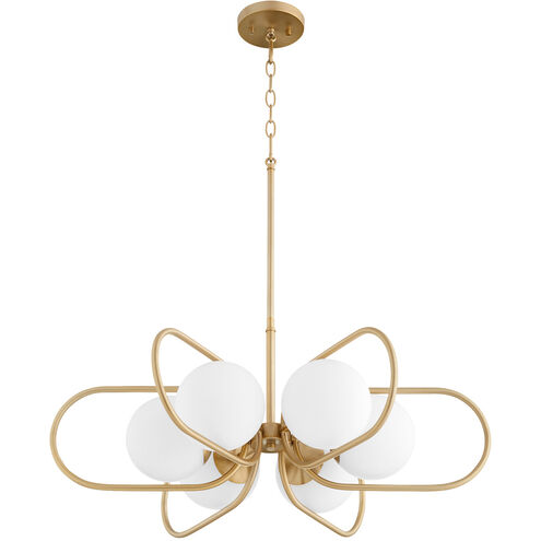 Belmont 6 Light 30 inch Aged Brass Chandelier Ceiling Light