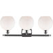 Ballston Athens LED 26 inch Polished Chrome Bath Vanity Light Wall Light in Matte White Glass, Ballston