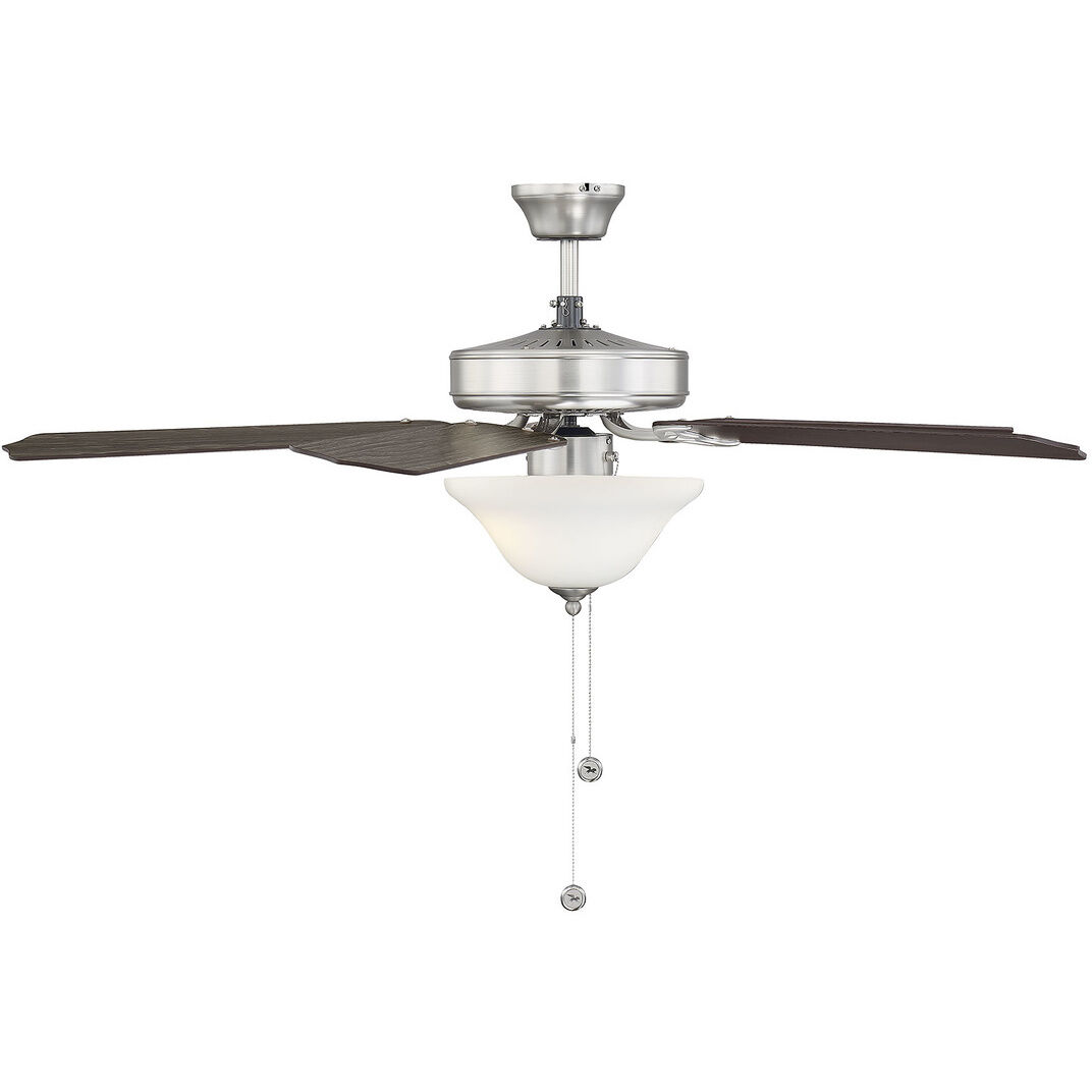 Traditional 52 inch Brushed Nickel with Chestnut and Grey Weathered Oak  Blades Ceiling Fan