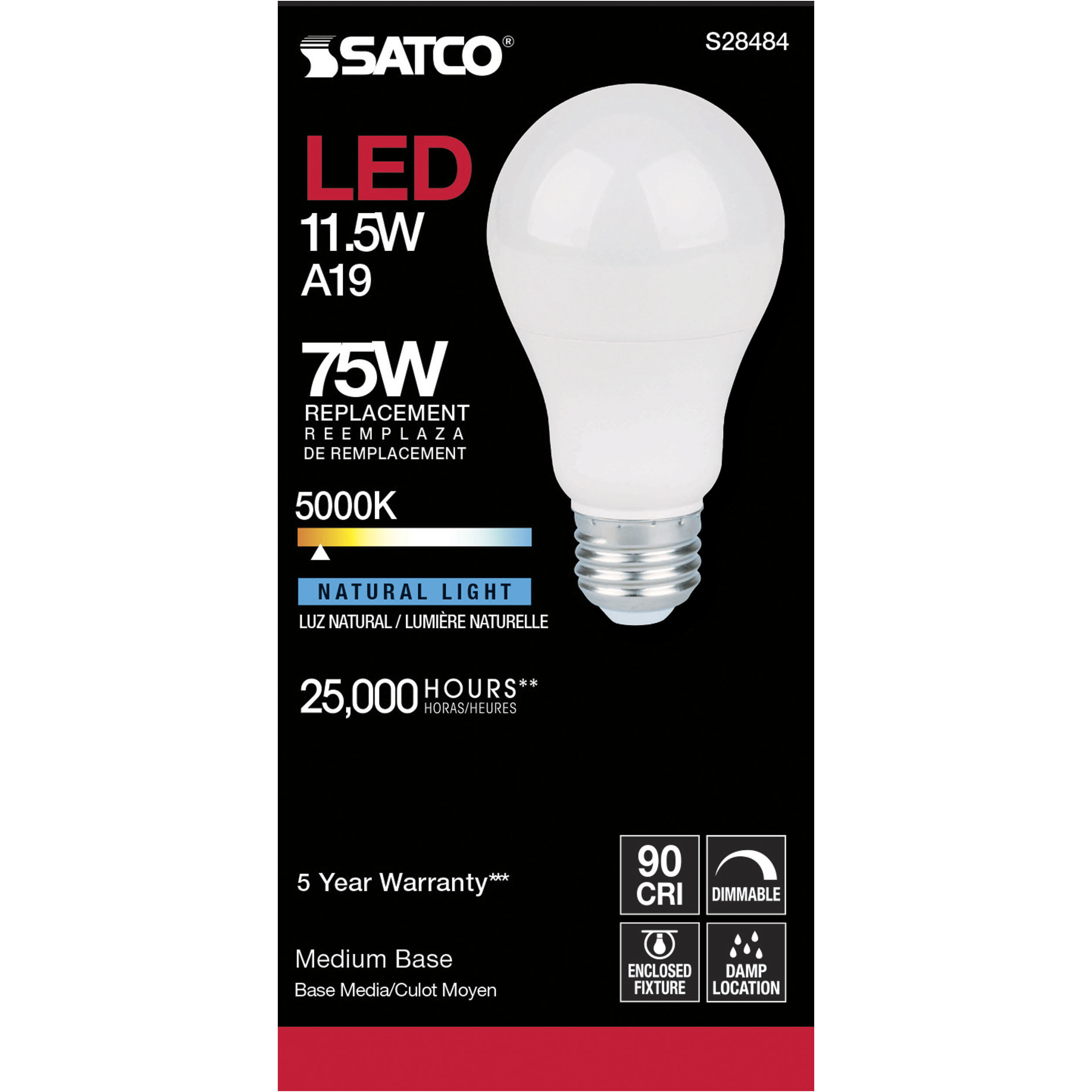 Lumos LED Medium 11.50 watt 120 5000K Light Bulb