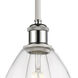 Ballston Dome 1 Light 8 inch White and Polished Chrome Mini Pendant Ceiling Light in Clear Glass