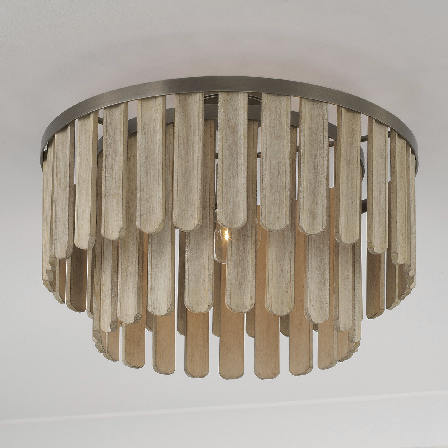 Jada 1 Light 20 inch Dark Brass Semi-Flush Mount Ceiling Light