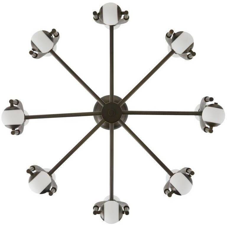 Hollins 8 Light 33 inch English Bronze and Anchor Grey Chandelier Ceiling Light