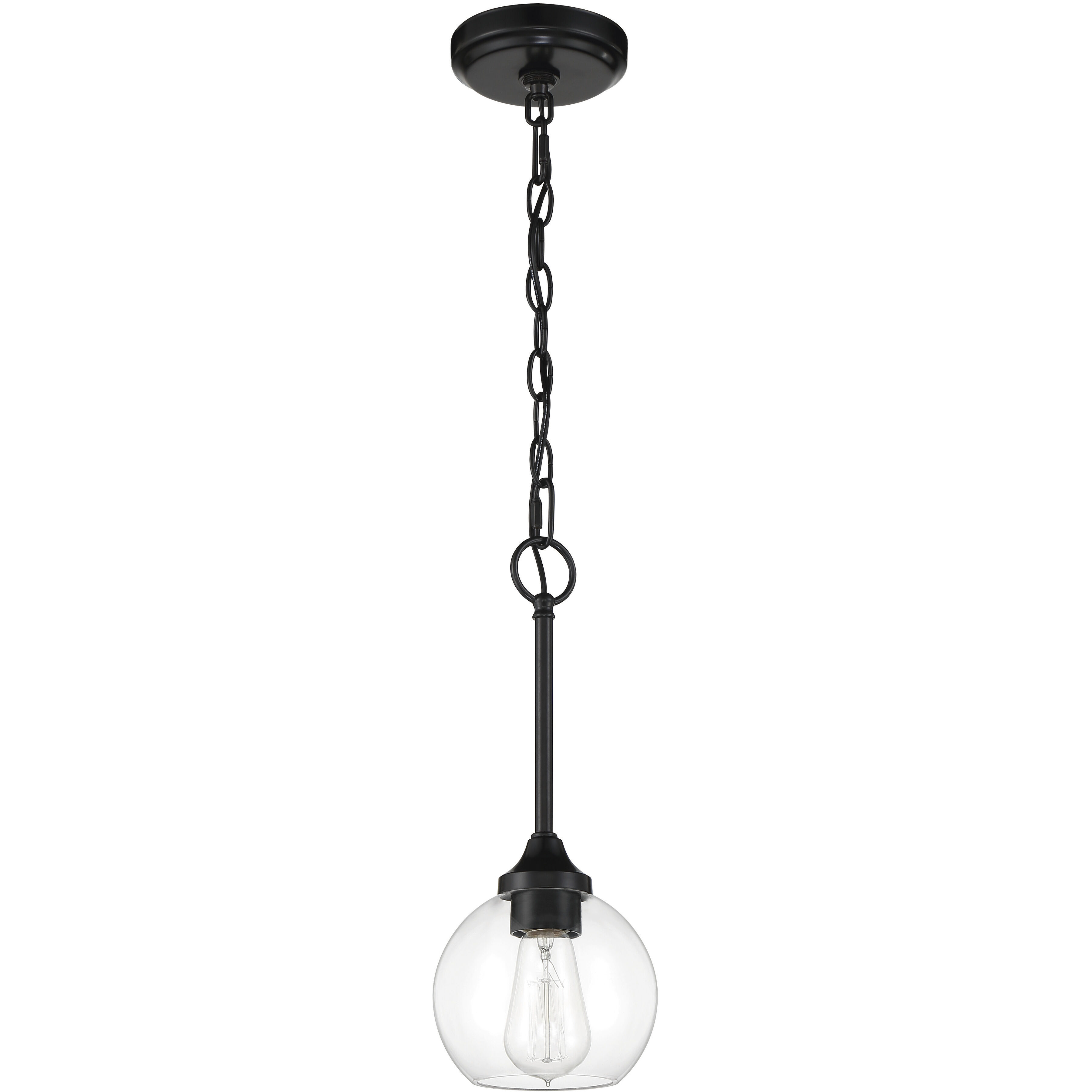 Glenda 1 Light 6 inch Flat Black Mini Pendant Ceiling Light