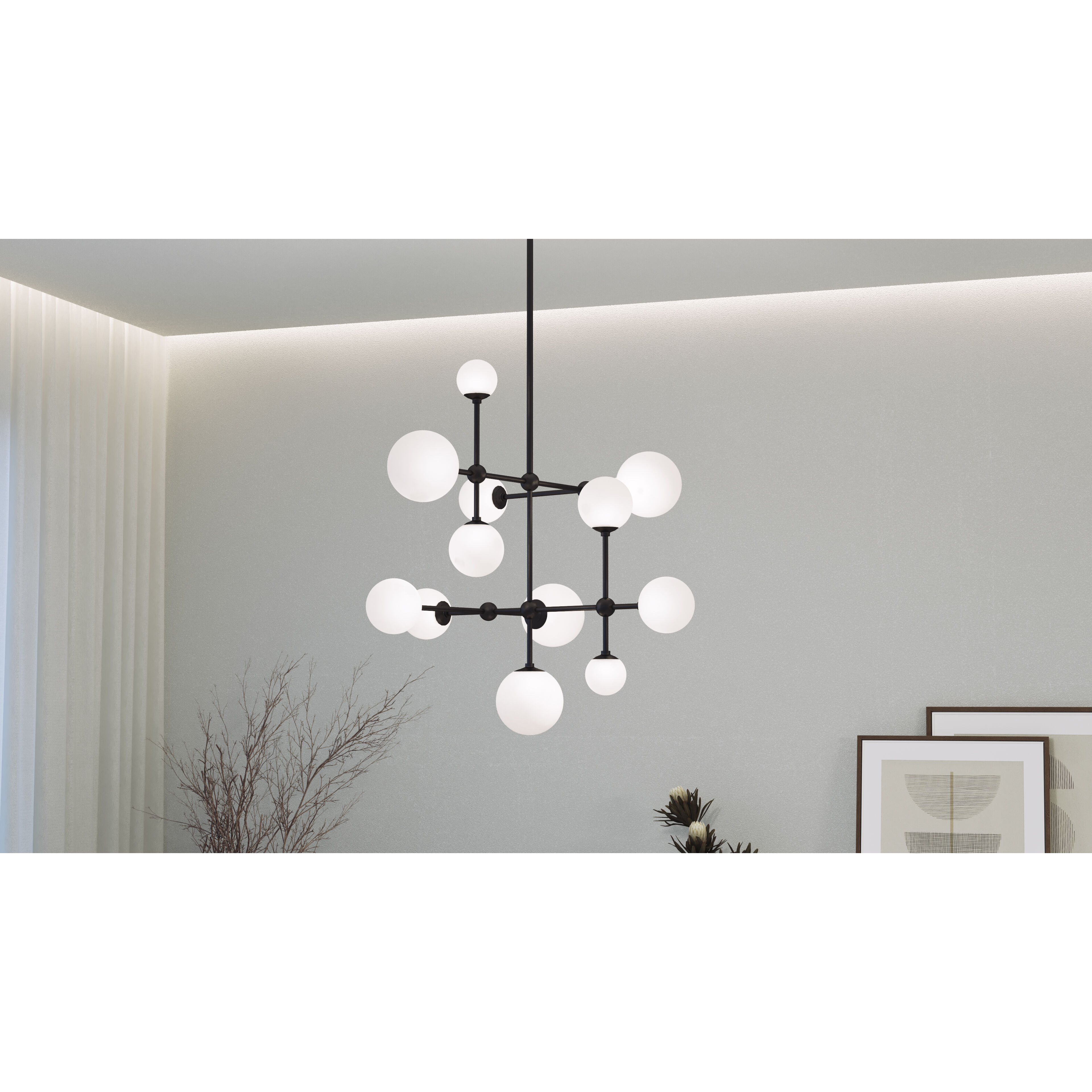 Sabon LED 29 inch Satin Black Pendant Ceiling Light