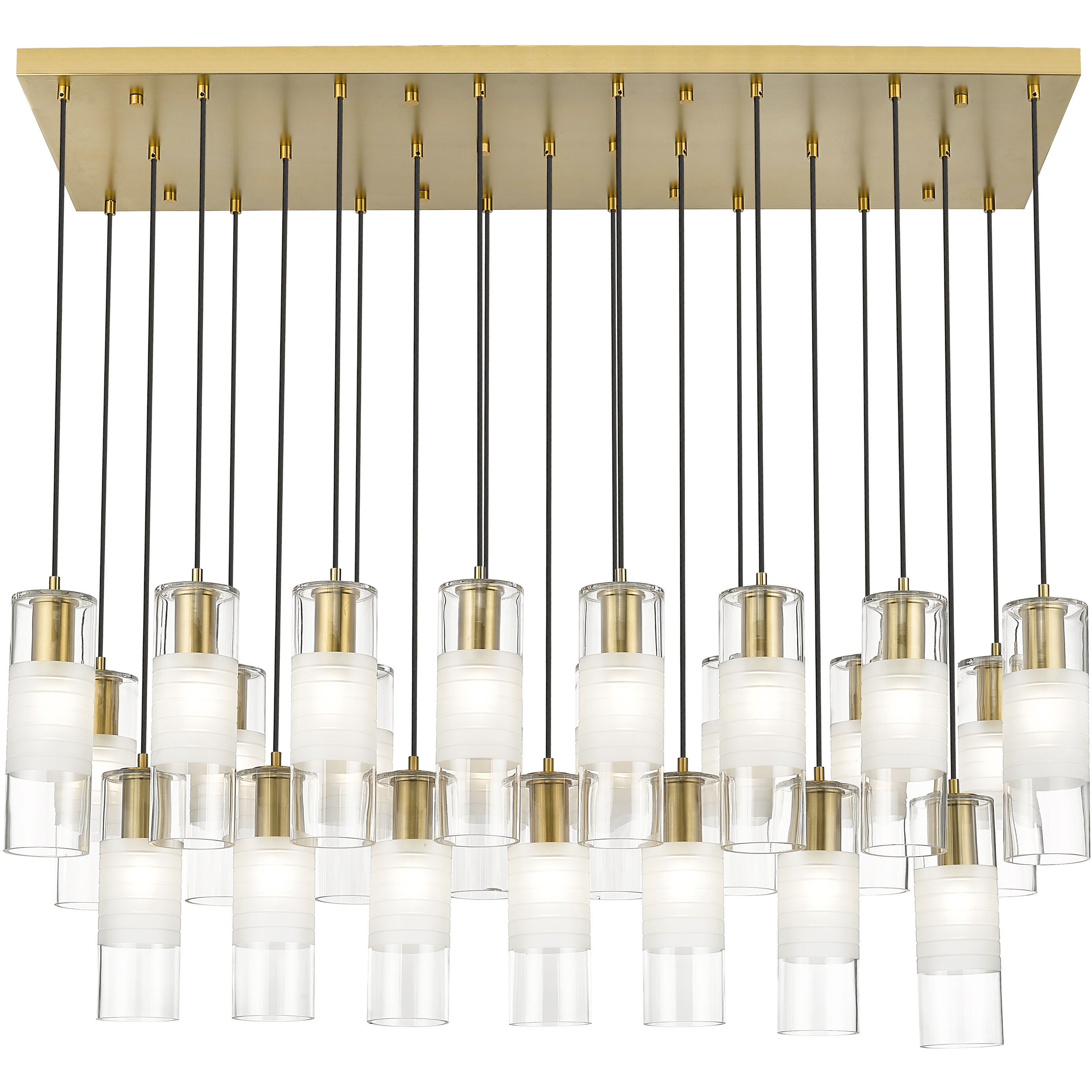Alton 23 Light 54 inch Modern Gold Linear Chandelier Ceiling Light