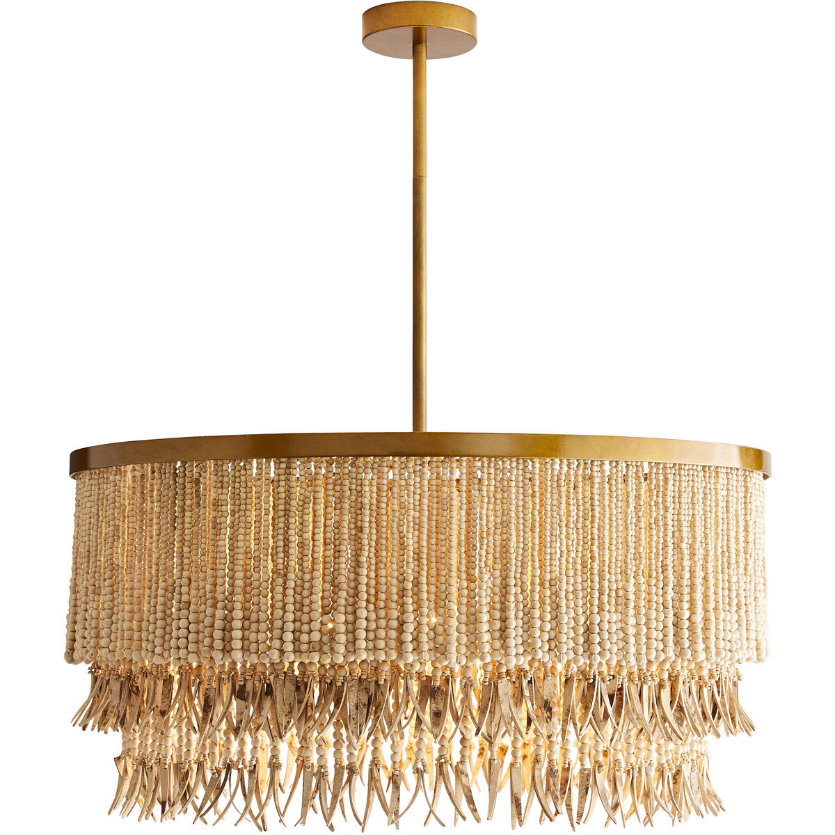 Brass beaded chandelier top