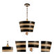 South Beach 1 Light 15 inch Hand-Painted Black And Cream Pendant Ceiling Light, Flambeau