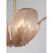 Orchid 5 Light 18 inch Legacy Brass Semi-Flush Mount Ceiling Light in Amber Handmade Glass