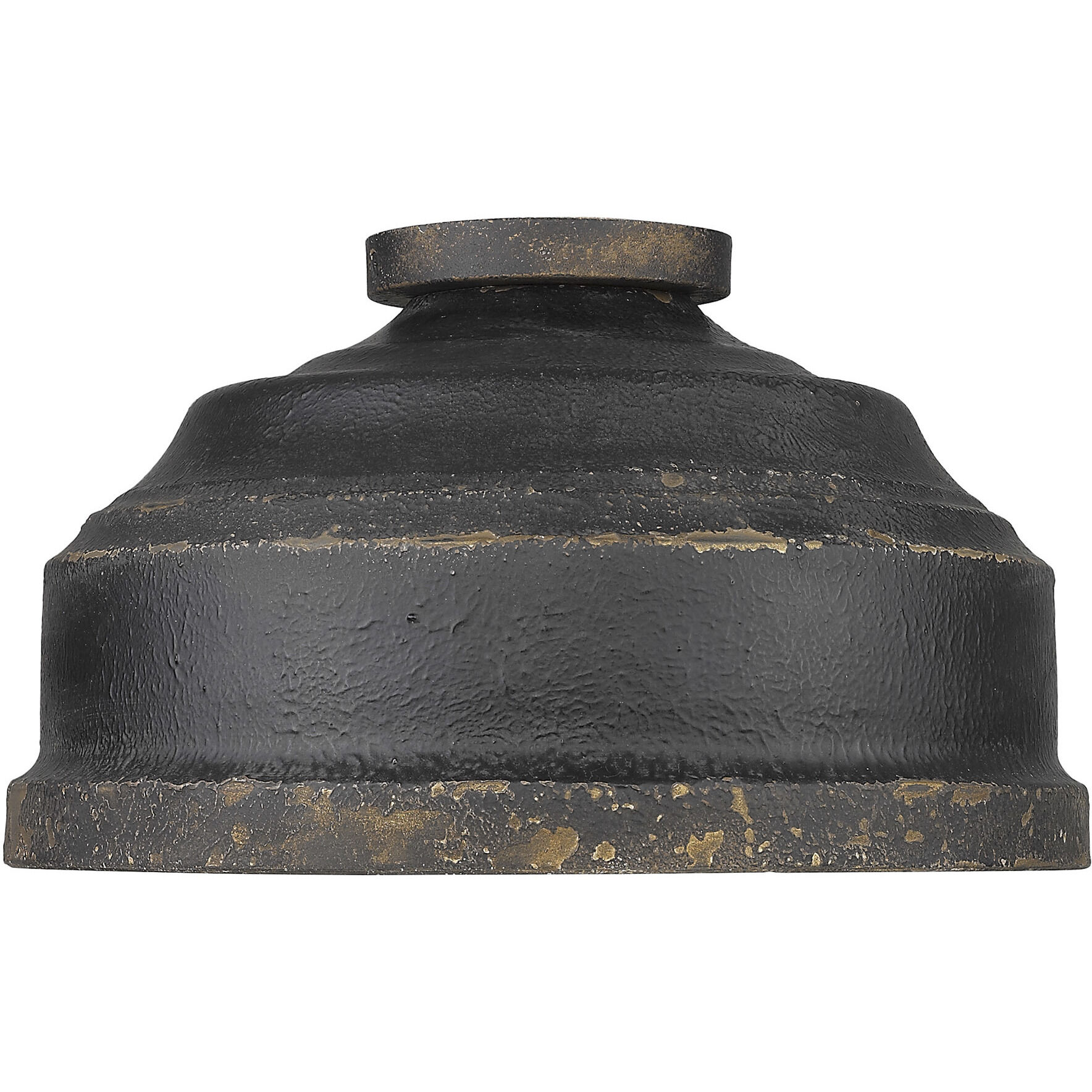 Keating 3 Light 13.75 inch Antique Black Iron Flush Mount Ceiling Light