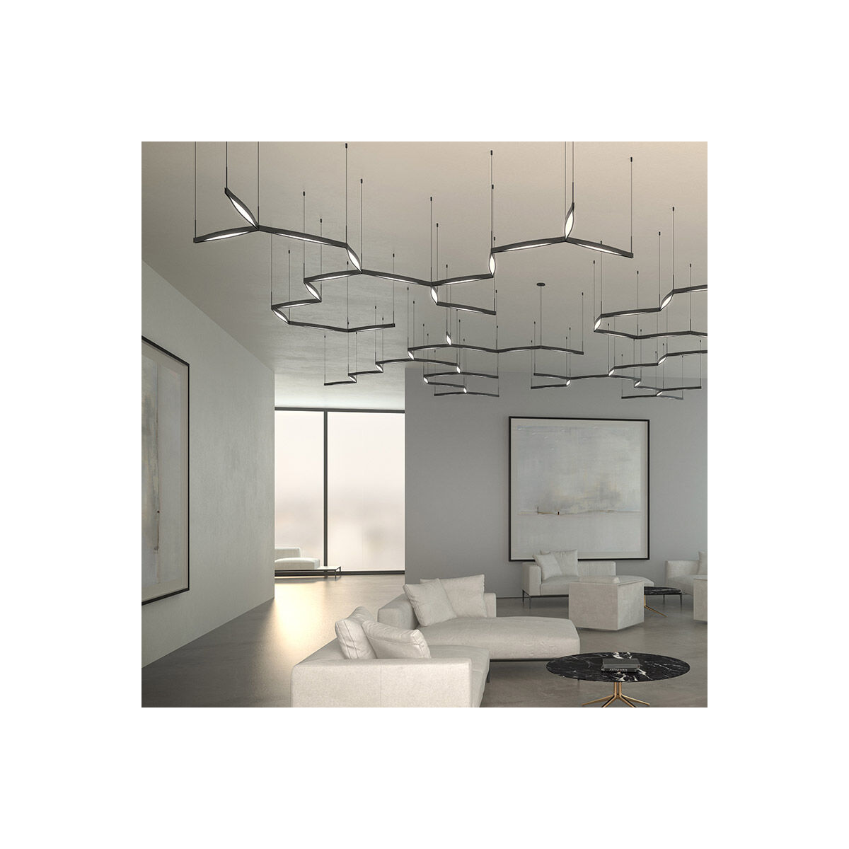 Ola LED 54 inch Satin White Pendant Ceiling Light