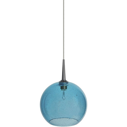 Bobo 1 Light 6 inch Chrome with Aqua Pendant Ceiling Light in Aqua Glass