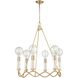 Celsius 6 Light 27 inch Satin Brass Chandelier Ceiling Light