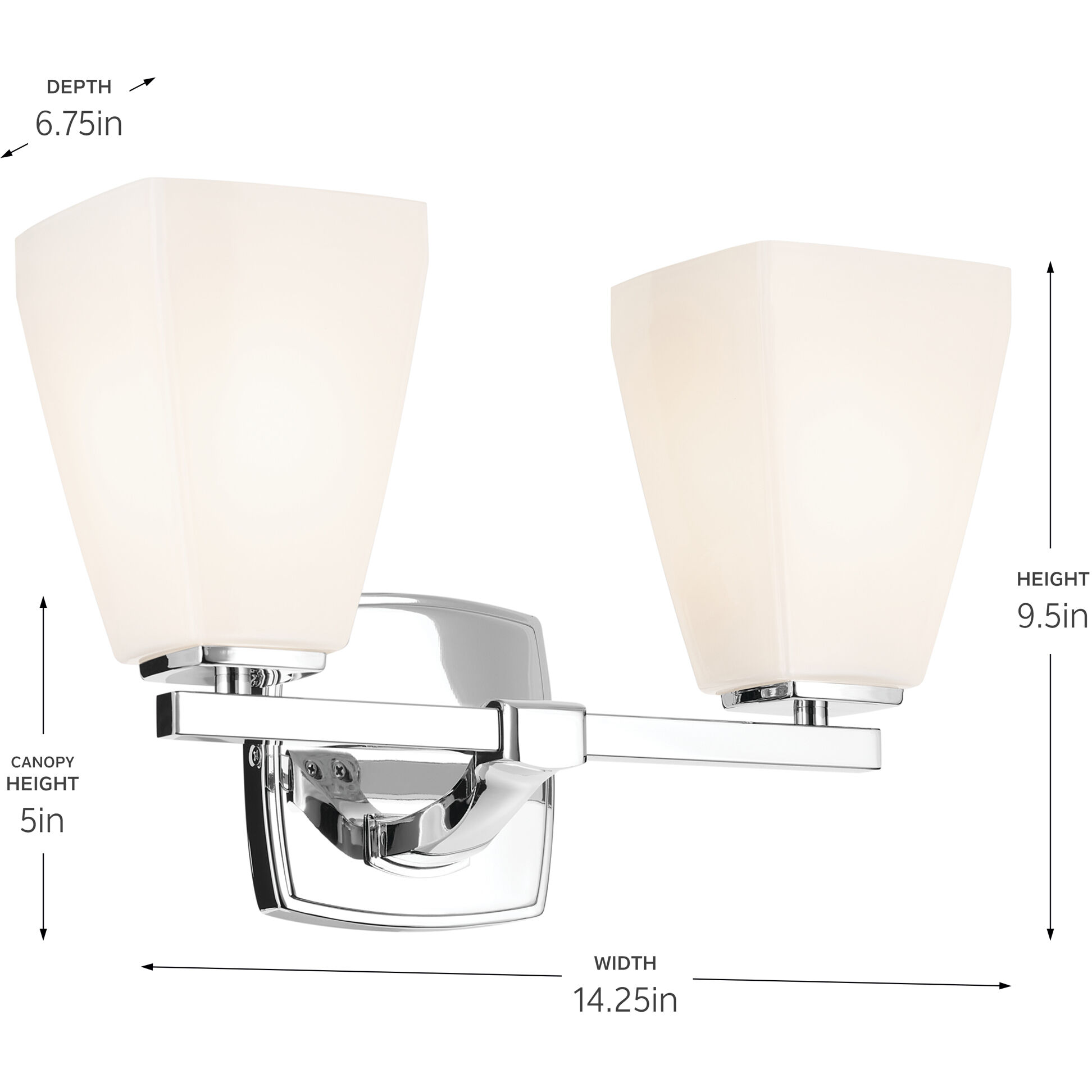 Marant 2 Light 14.25 inch Chrome Vanity Light Wall Light