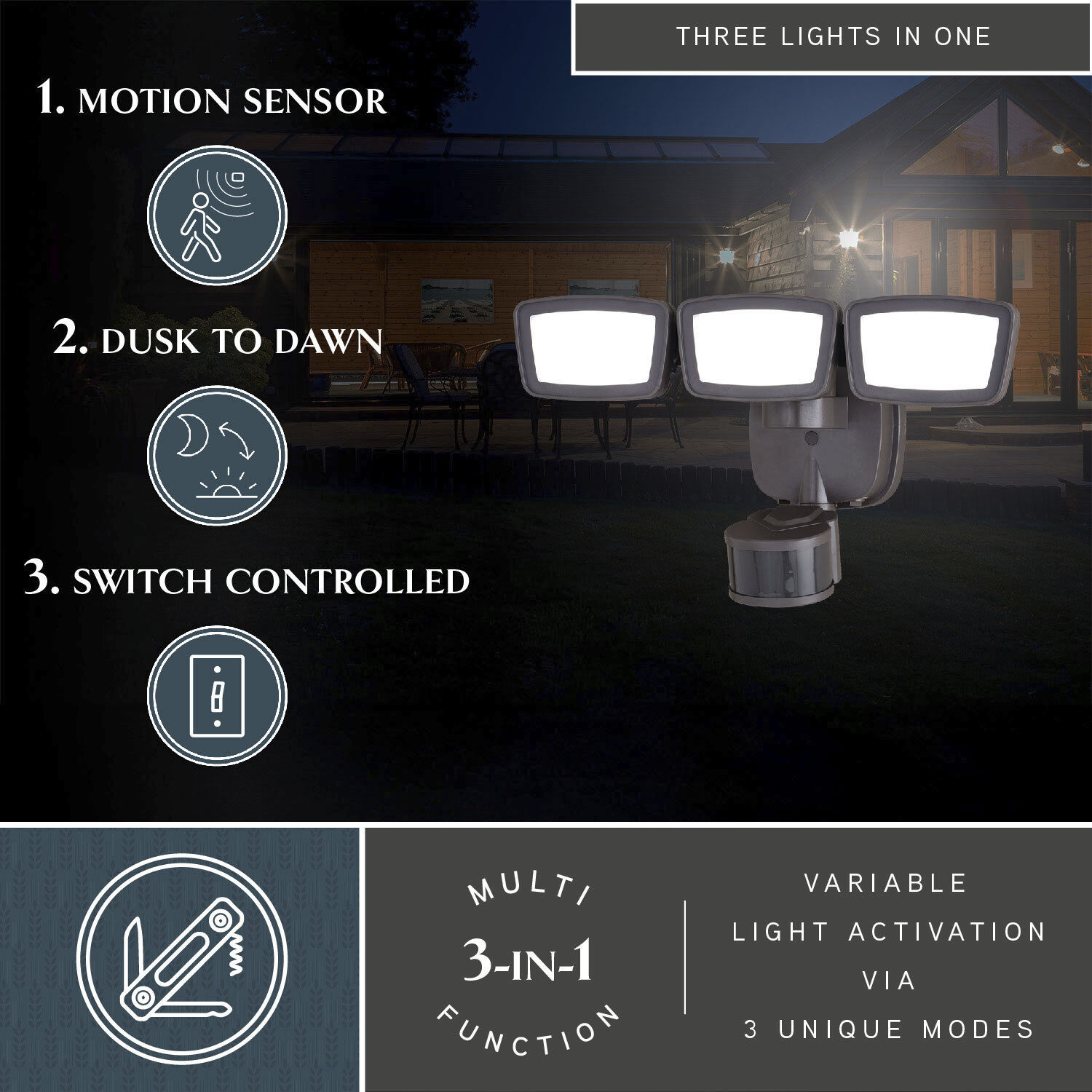 Outdoor Security LED 7 inch Bronze Outdoor Security