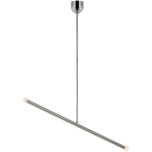 Kelly Wearstler Rousseau LED 50.25 inch Polished Nickel Articulating Linear Chandelier Ceiling Light in Etched Crystal Orb, Large