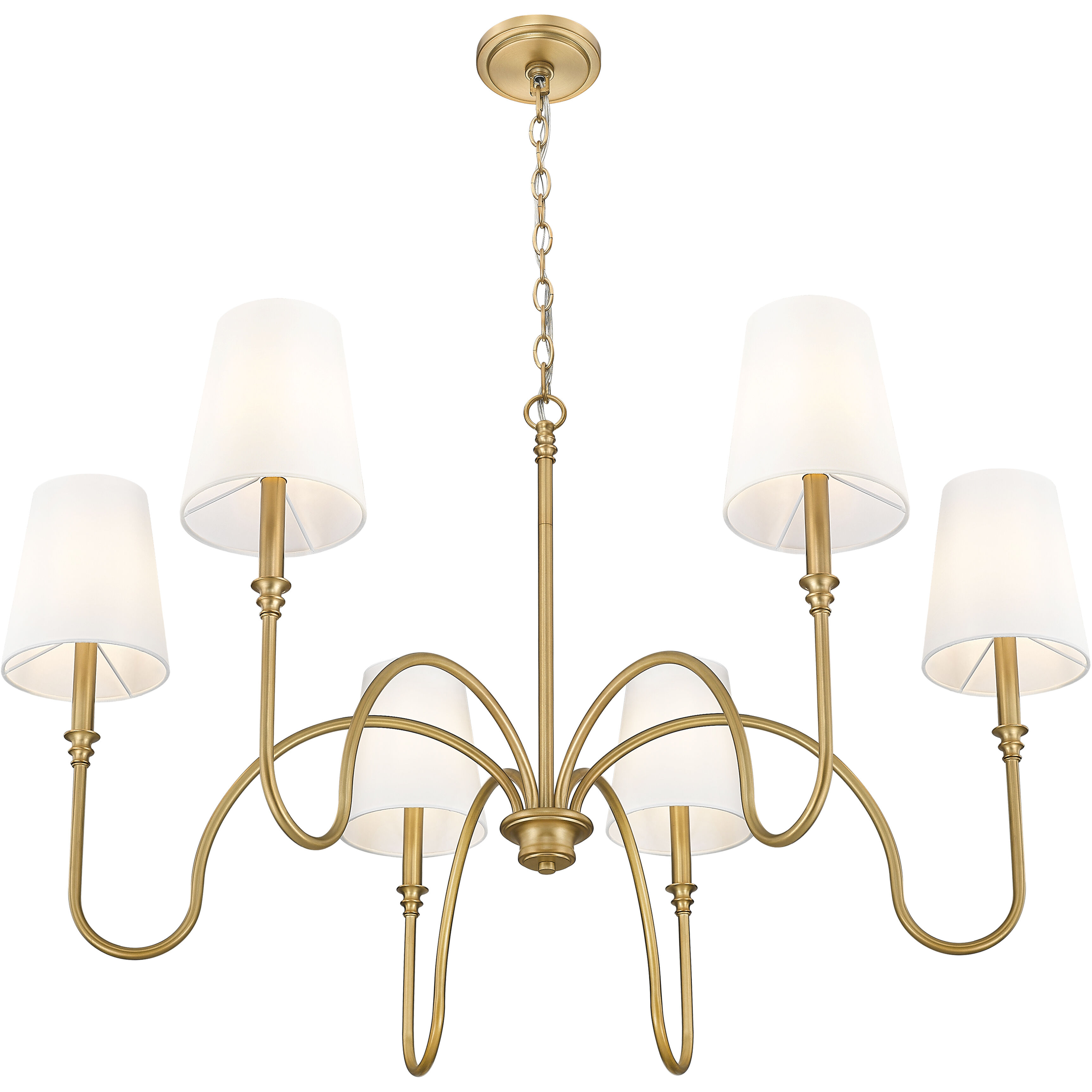 Jisele 6 Light 41.75 inch Rubbed Brass Chandelier Ceiling Light