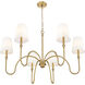Jisele 6 Light 41.75 inch Rubbed Brass Chandelier Ceiling Light