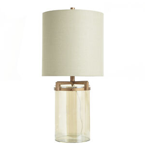 Goldstone 29 inch 150.00 watt Clear Glass/Antique Brass/Textured Cream Table Lamp Portable Light