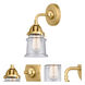 Nouveau 2 Small Canton 1 Light 5.25 inch Satin Gold Sconce Wall Light in Seedy Glass