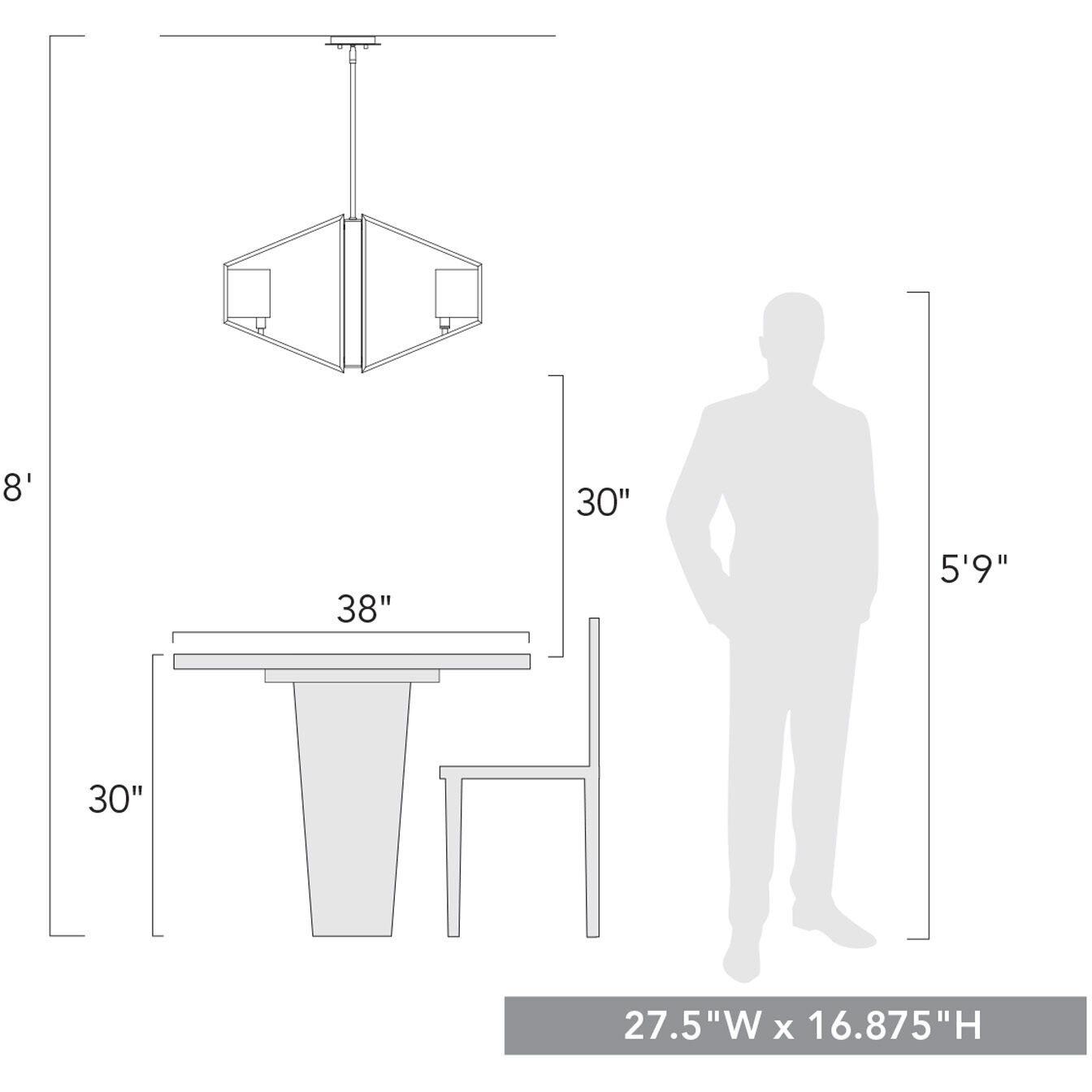 Varsha 27.5 inch 60.00 watt Matte Black Chandelier Ceiling Light