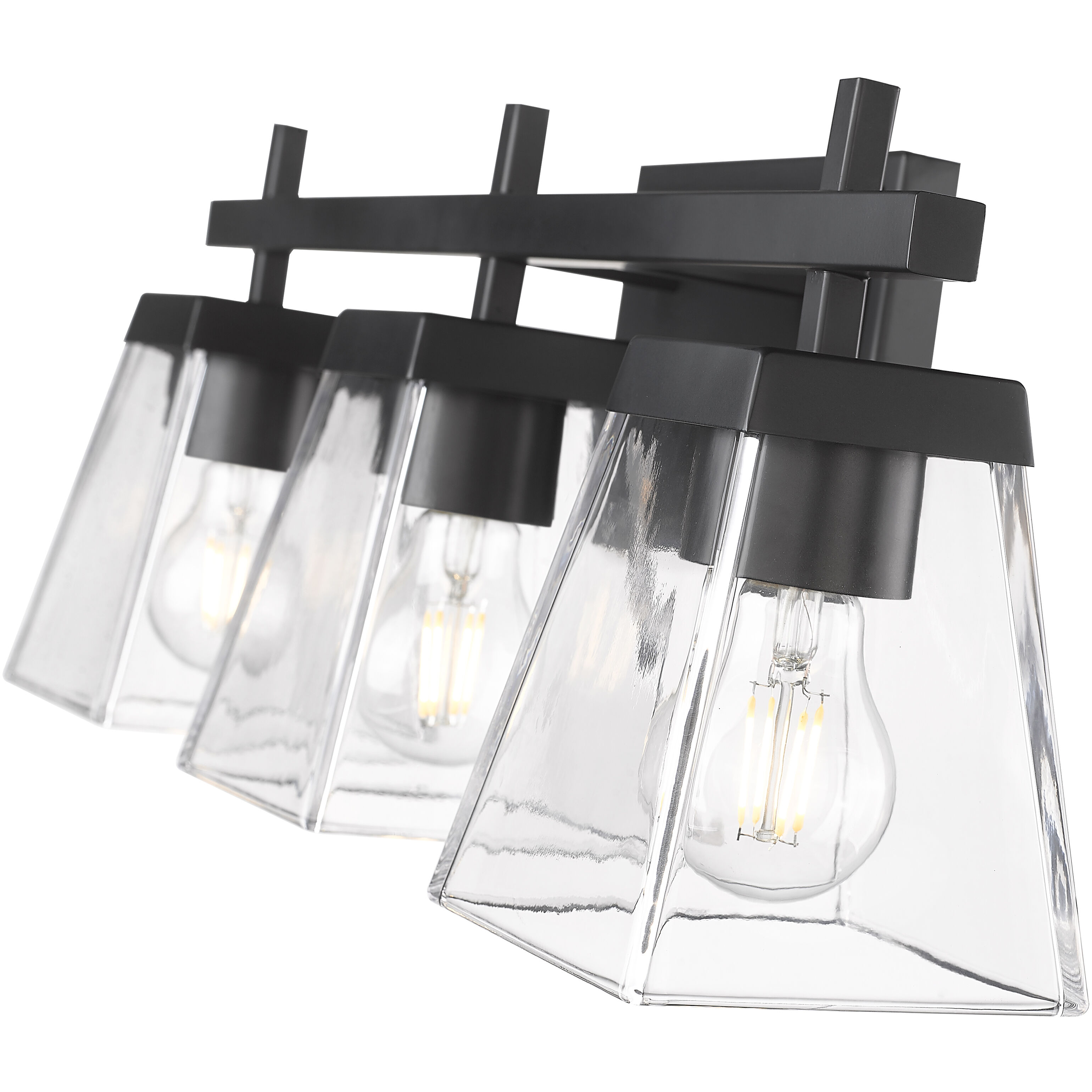 Lauren 3 Light 22 inch Matte Black Vanity Wall Light