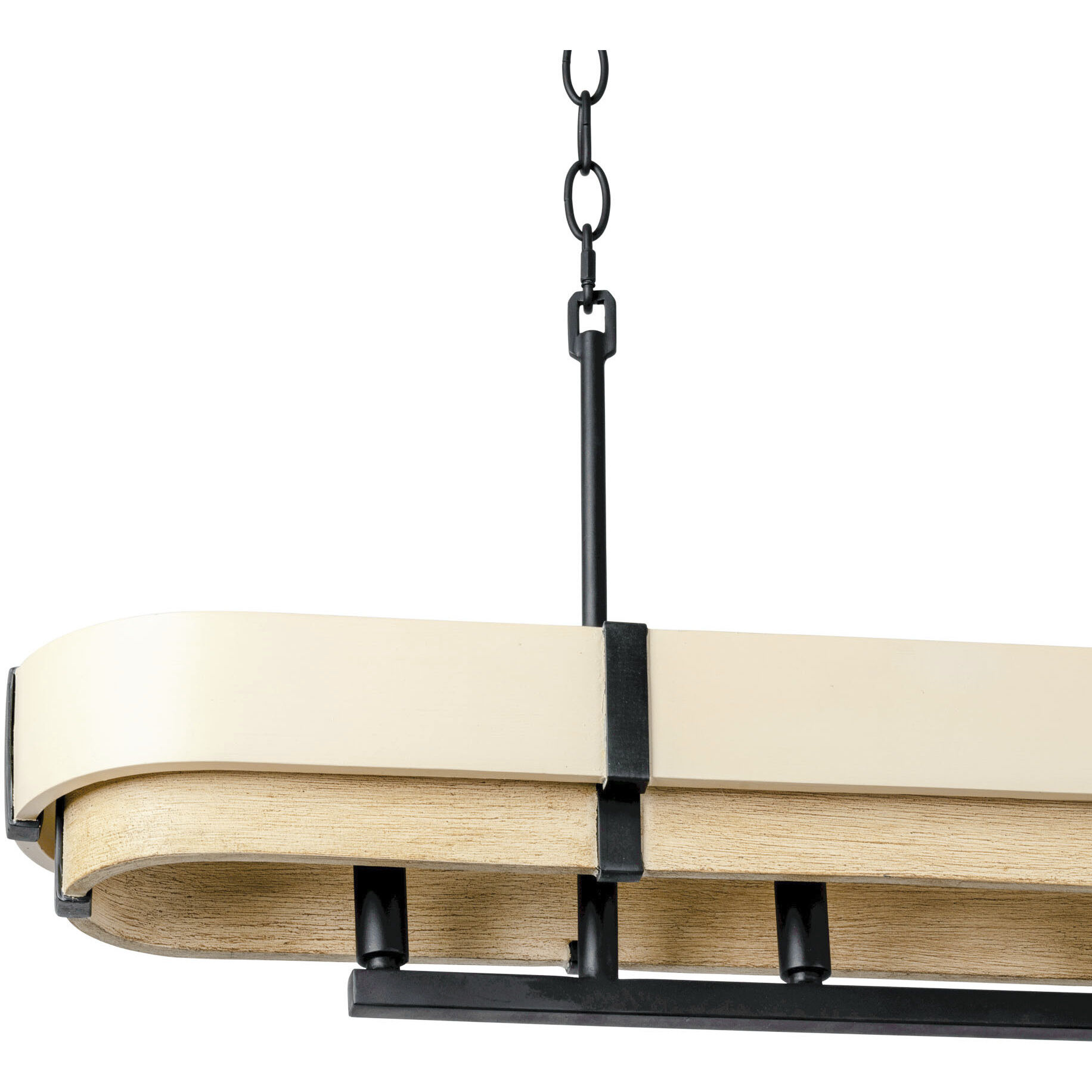Blonde Moment 5 Light 46.25 inch Matte Black and Honey with Medium Oak Linear Pendant Ceiling Light