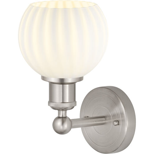 Edison White Venetian 1 Light 6 inch Brushed Satin Nickel Sconce Wall Light