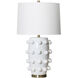 Marni 30.5 inch 100.00 watt White and Brass Table Lamp Portable Light