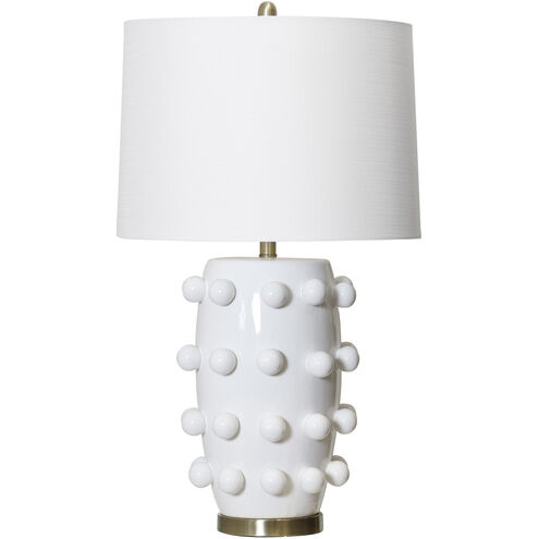 Marni 30.5 inch 100.00 watt White and Brass Table Lamp Portable Light