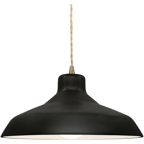 Radiance LED 13.5 inch Carbon Matte Black and Antique Brass Pendant Ceiling Light