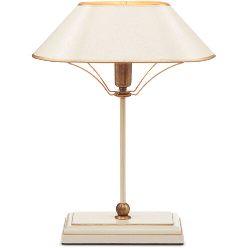 Daphne 16.5 inch 60 watt Ivory/Antique Brass/Gold Table Lamp Portable Light