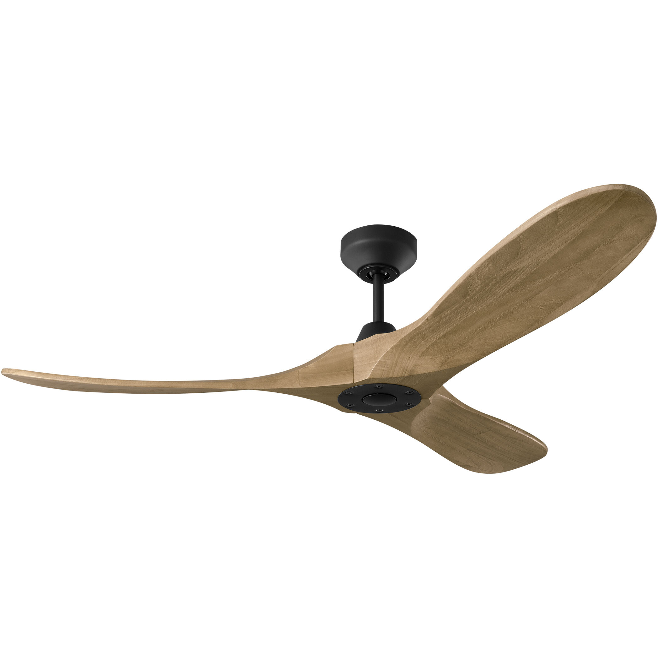 Maverick 52 inch Midnight Black with Natural Honey Blades Indoor/Outdoor Smart Ceiling Fan in NotIncluded