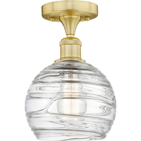 Athens Deco Swirl 1 Light 8 inch Satin Gold Semi-Flush Mount Ceiling Light