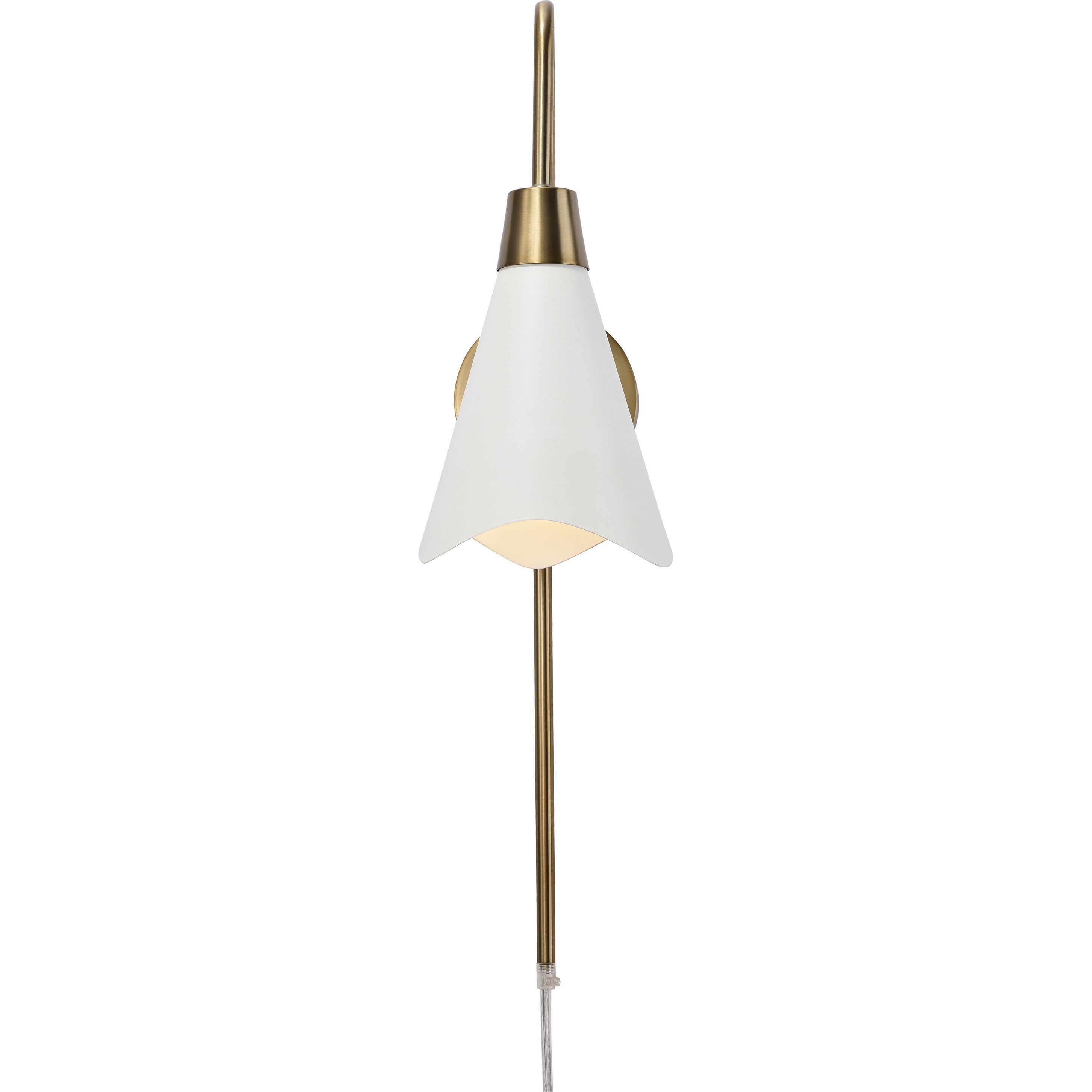 Tango 1 Light 6 inch Matte White/Burnished Brass Bathroom Vanity Lights Wall Light