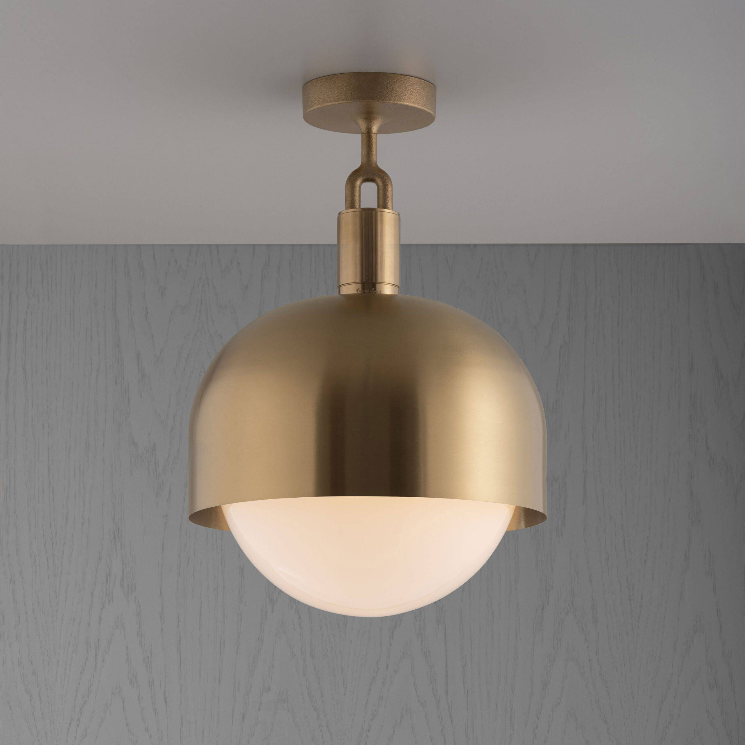 Forked LED 13.39 inch Brass Flush Mount Ceiling Light