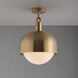 Forked LED 13.39 inch Brass Flush Mount Ceiling Light