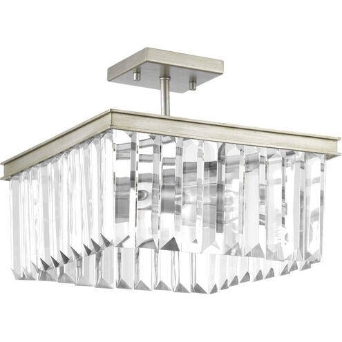Glimmer 2 Light 13.63 inch Silver Ridge Semi-Flush Mount Convertible Ceiling Light, Design Series