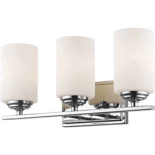 Z-Lite 435-3V-CH Bordeaux 3 Light 17.38 inch Chrome Vanity Wall Light