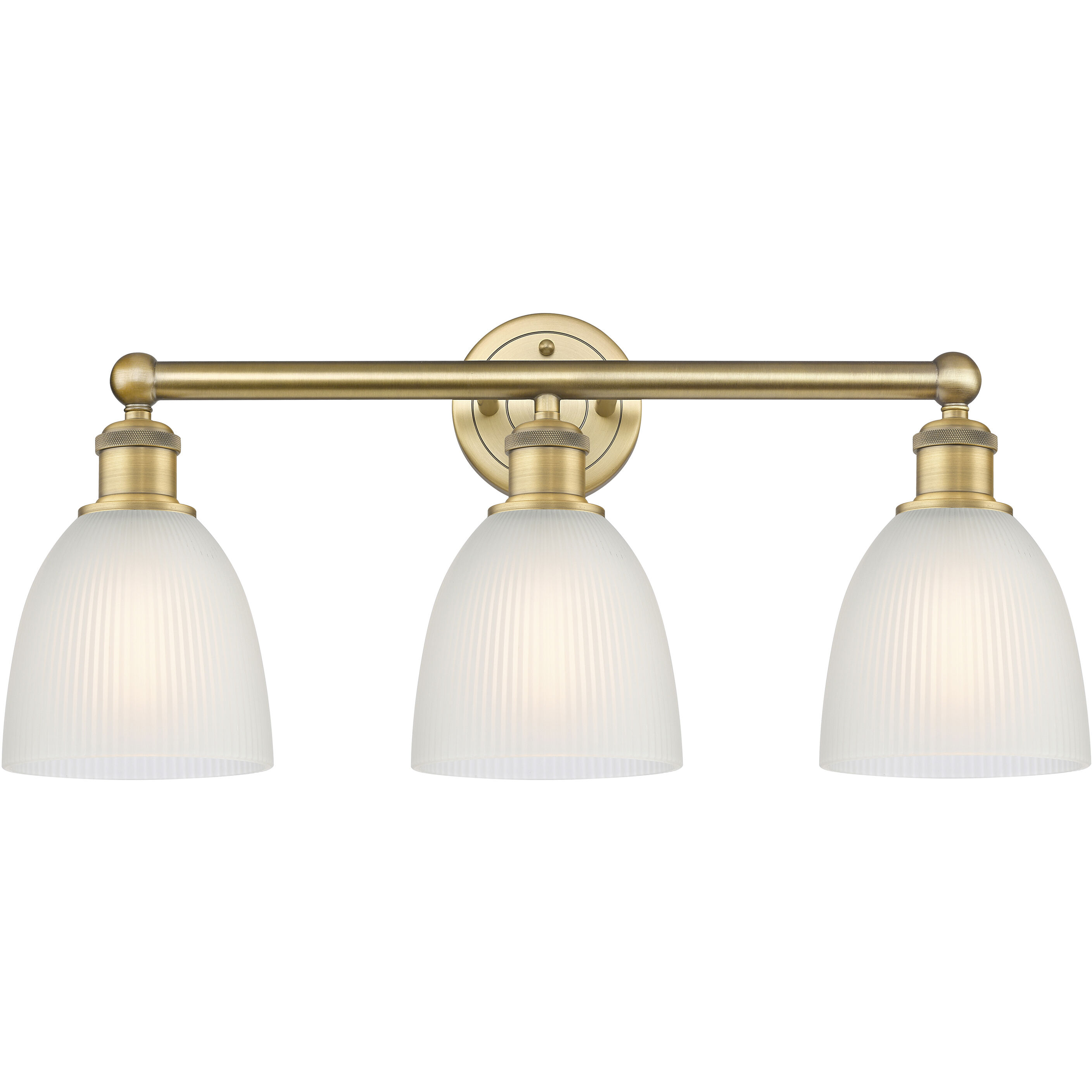 Castile 3 Light 24 inch Brushed Brass Bath Vanity Light Wall Light in White