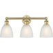 Castile 3 Light 24 inch Brushed Brass Bath Vanity Light Wall Light in White