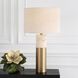 Gravitas 27.5 inch 150 watt Plated Brushed Brass with Porous Ivory Stone Table Lamp Portable Light