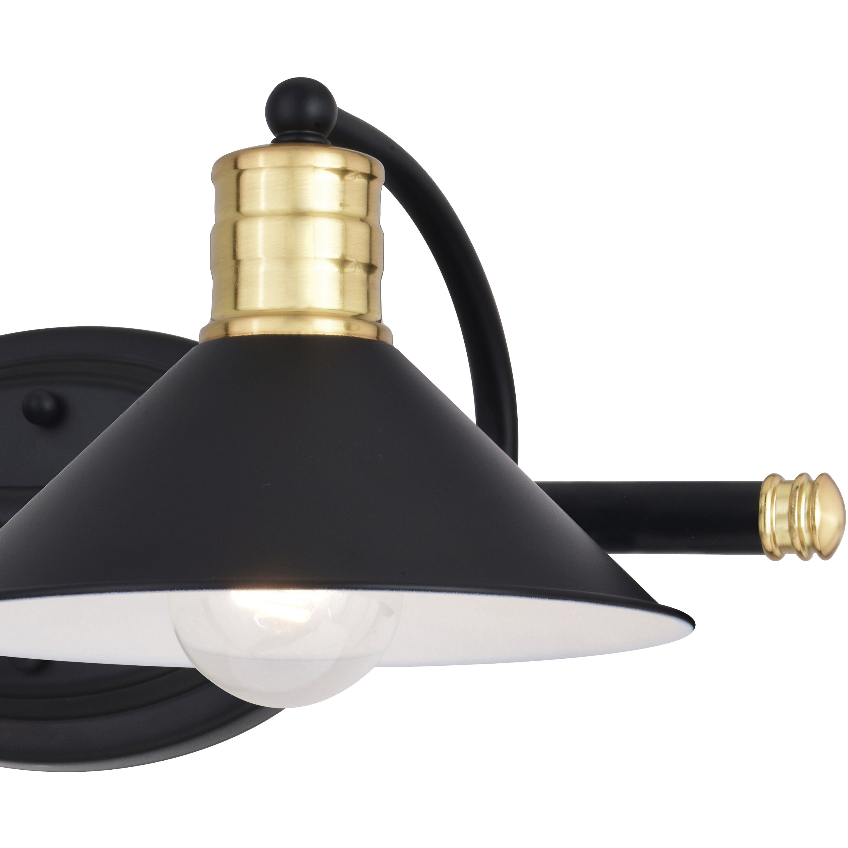 Akron LED 18 inch Matte Black and Natural Brass Bathroom Light Wall Light in 2