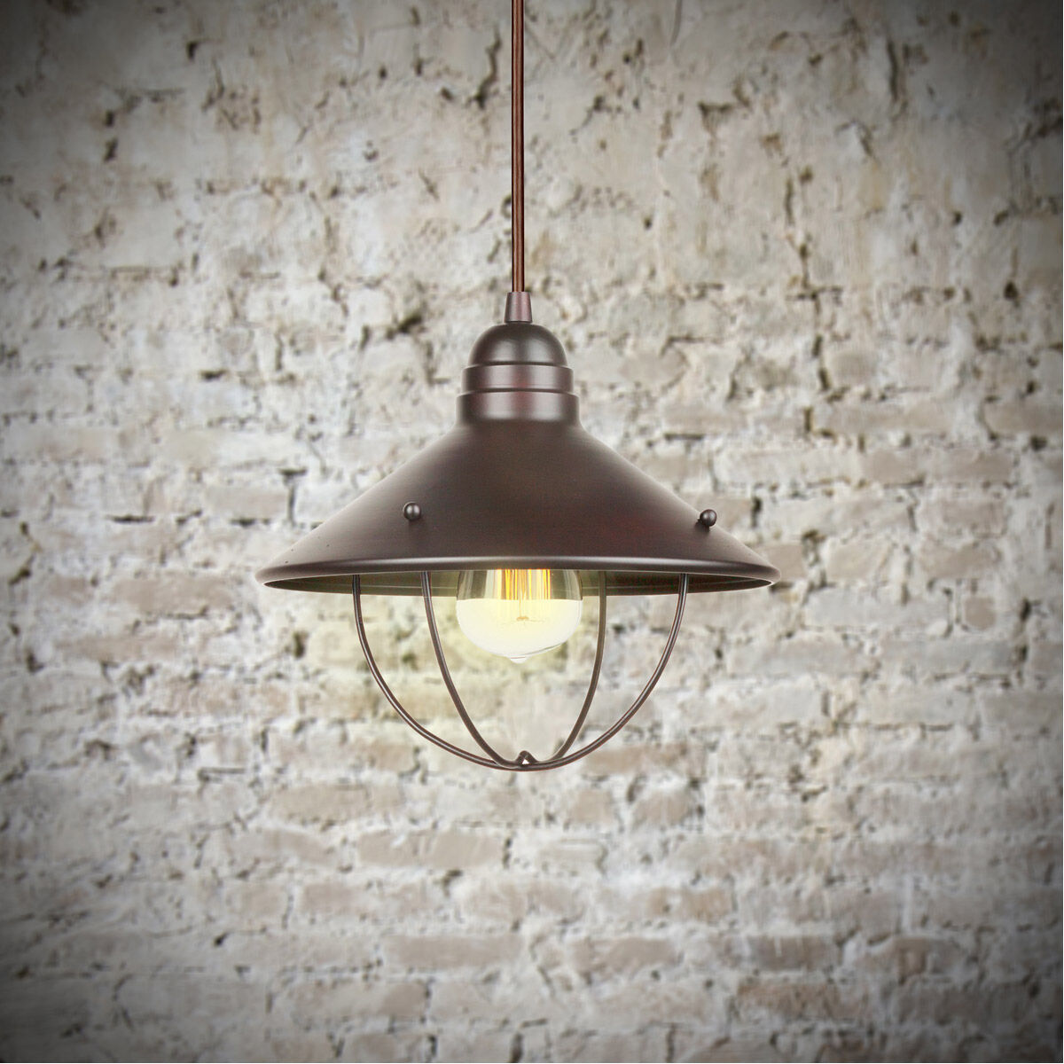 Signature 1 Light 10.5 inch Antique Bronze Mini Pendant Ceiling Light