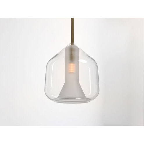 Deuce LED 6.75 inch Satin Brass Single Pendant Ceiling Light