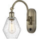 Ballston Cindyrella LED 6 inch Antique Brass Sconce Wall Light in Seedy Glass