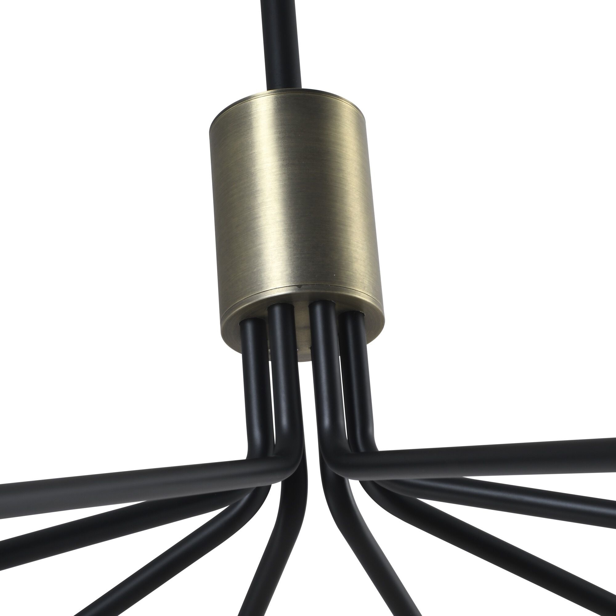 Crema 8 Light 34.25 inch Black and Brushed Brass Chandelier Ceiling Light