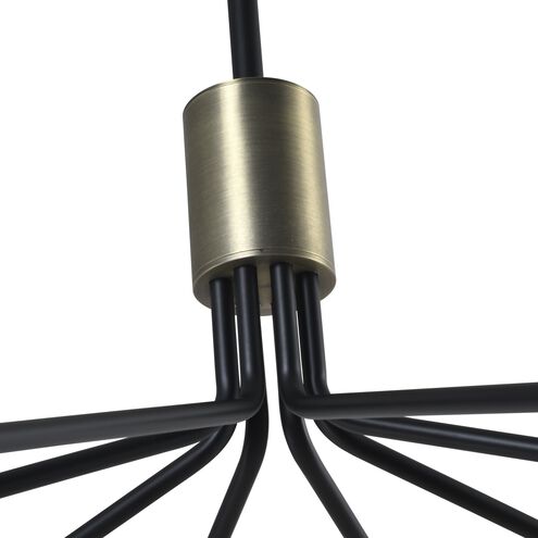 Crema 8 Light 34.25 inch Black and Brushed Brass Chandelier Ceiling Light